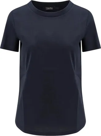 Max Mara Katoenen T-shirt met Korte Mouwen - Dames - T-shirts - Blauw - S - Katoen - Tops