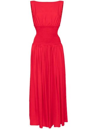 Bambah ruched backless dress - Red