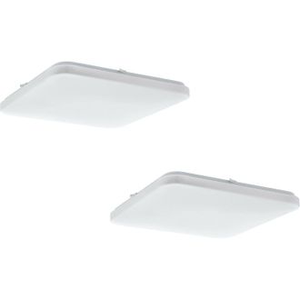 Loops 2 PACK Wall Flush Ceiling Light Colour White Shade White Plastic Bulb LED 33.5W