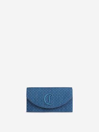 Christian Louboutin Denim Rhinestone Clutch