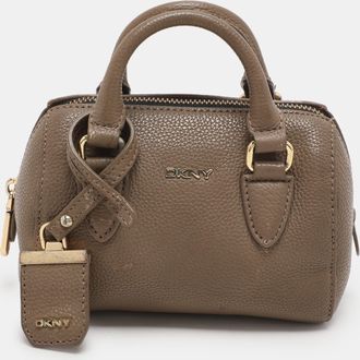 DKNY Dkny Beige Leather Satchel
