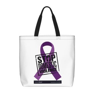 Generic Women Handbag End & Stop Domestic Violence Handbag Casual Large Capacity Beach Travel Bags, For Christmas, Daily, Birthday, Graduation, Gym