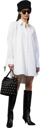 Liviana Conti Oversized Katoenen Overhemd - Dames - Shirt Kleedjes - Wit - S - Katoen - Kleedjes
