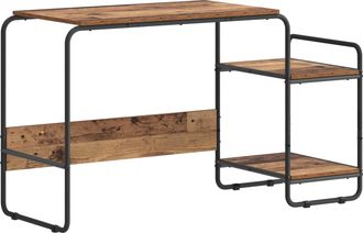 vidaXL Escritorio Con Almacenamiento Madera Envejecida Vidaxl