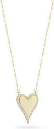 Sphera Milano Cubic Zirconia Halo Heart Pendant Necklace in Gold at Nordstrom Rack