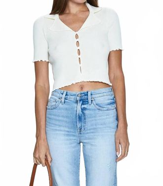 Pistola Denim Tereza Short Sleeve Cardigan In Ivory