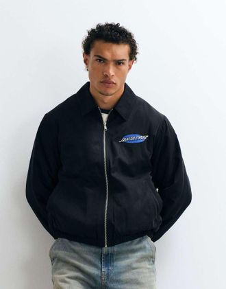 Santa Cruz giacca con zip nera-Nero