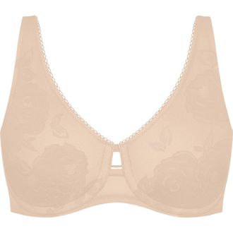 Triumph Wild Rose Sensation Minimizer Bra in Nude Beige at Nordstrom, Size 38Dd