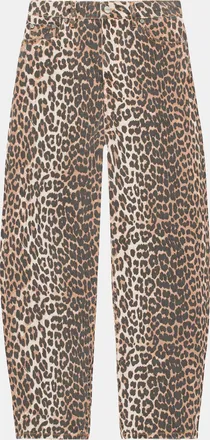 Ganni Mixed Stary Jeans in Leopard Print - Size 24 Organic Cotton