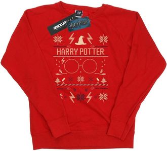 Harry Potter Dames/Dames Sweatshirt met Kerstpatroon (Rood)