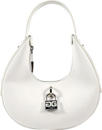 Ga&euml;lle Paris Witte hobo handtas met logosluiting - Dames - Schoudertassen - Wit - ONE Size - Leer - Tassen