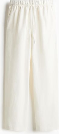 H&M Kordelzughose aus Leinenmix - White