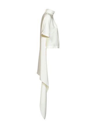 Alaia Womens Top Asymmetric Cady Ivory Viscose Tops