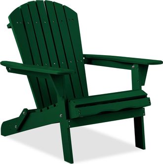 Best Choice Products Folding Adirondack Chair Outdoor, Wooden Accent Yard Furniture w/ 350lb Capacity