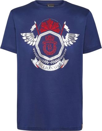 Billionaire Boys Club T-shirt Ronde Hals SS Crest - Heren - T-shirts - Blauw - XS - Katoen - Tops
