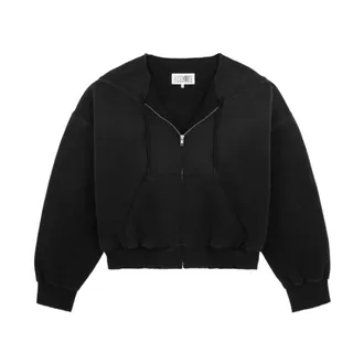 Maison Margiela Zip-throughs, female, Black, Size: XS Zip-through Hoodie