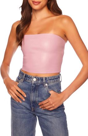 Susana Monaco Faux Leather Crop Tube Top In Lip Gloss