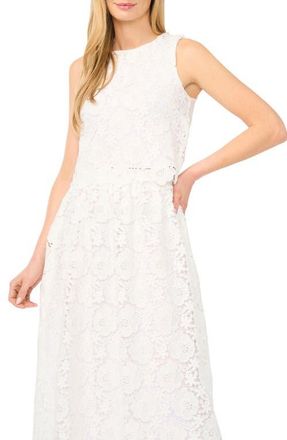 CeCe by Cynthia Steffe Sleeveless Floral Lace Top in Ultra White at Nordstrom, Size X-Small