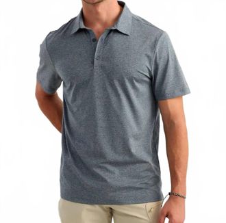 Huk Pursuit Performance Polo In Stormy Blue Heather