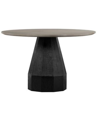 Armen Living Revival Concrete And Oak Round Dining Table