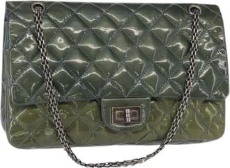 Chanel Pre-owned Shoulder Bags, female, Green, Size: ONE SIZE Pre-owned Vintage Enamel Shoulder Bag