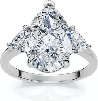 Pompeii3 Certified 3.40Ct Pear & Heart Engagement Ring 14k Gold or Platinum Lab Grown