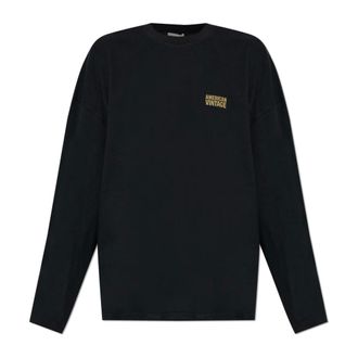 American Vintage American Vintage, Long Sleeve Tops, male, Black, Size: M/L Gixy Long-sleeve T-shirt