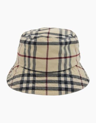 Burberry Mens Burberry Check Classic Bucket Hat Stone - Cream - Size: XL