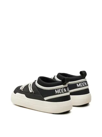 Moon Boot Womens Park Icon Slip-On Sneaker Black Nylon Rubber Sole