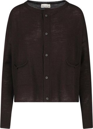 Maryya Cropped Virgin Wool Cardigan with Button Closure