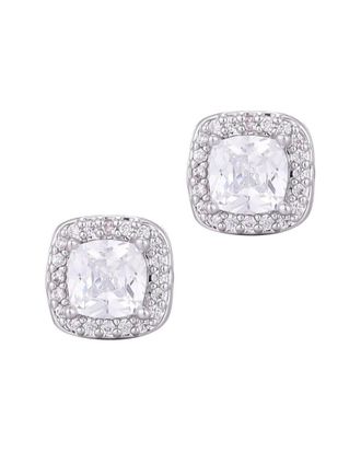 Adornia Adornia Cz Cushion Halo Stud Earrings