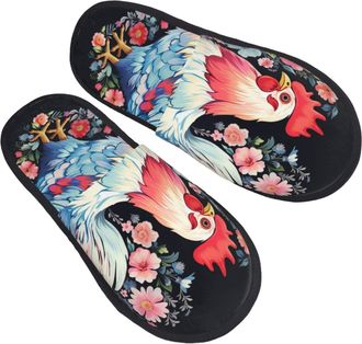 Generic Cotton Slippers Flower Heart Chicken Lightweight Sliders Anti-Skid Slippers For Big Kid Adult Trip L