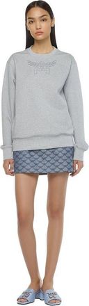 MCM Laurel Logo Ponte Sweatshirt in Grey at Nordstrom, Size X-Small It