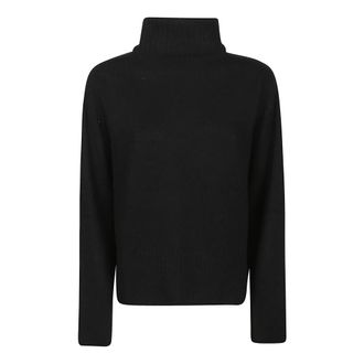 Aragona Long Sleeve Turtle Neck Sweater - Dames - Cashmere truien - Zwart - S - Kasjmier - Truien & Vesten