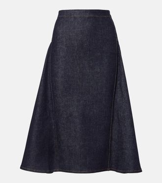Jacquemus Lavoir de-N&icirc;mes godet denim midi skirt