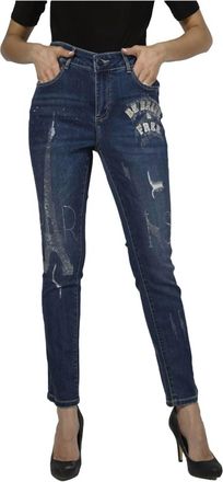 Frank Lyman Design Brooklyn Be Brave And Free Sparkle Jean In Denim Blue