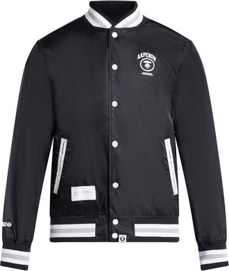 Aape By A Bathing Ape logo-appliqu&eacute; bomber jacket - men - Nylon - M - Black