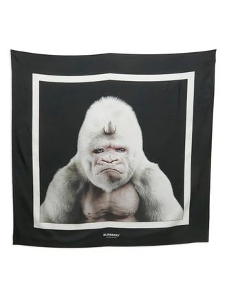 Burberry gorilla-print scarf - Black