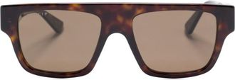 Gucci Brown Rectangular Sunglasses