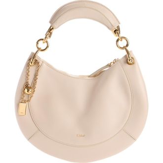 Chlo&eacute; Banana Leather Hobo Bag in Milk at Nordstrom