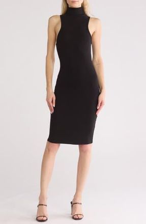 Go Couture Turtleneck Sleeveless Minidress in Black Rib at Nordstrom Rack, Size X-Large