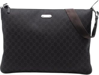 Gucci Pre-owned Cross Body Bags, female, Brown, Size: ONE SIZE Pre-owned Vintage Denim Crossbody Bag