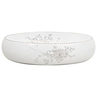 Berkfield Home Durable Countertop Basin White Oval 59x40x15 cm Ceramic | Size: 59 x 40 x 15 cm