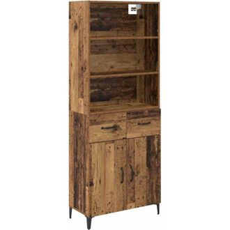 vidaXL Aparador Alto Con Caj&oacute;n Madera Envejecida 69,5 X 34 X 180 Cm Vidaxl