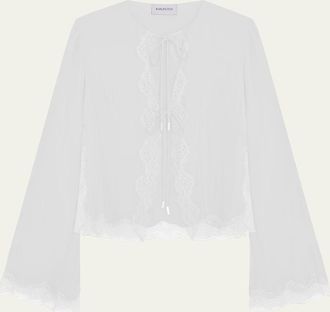 16Arlington Filipa Tie-Front Silk Cardigan