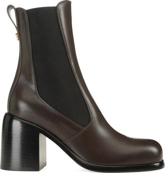 Sergio Rossi 80mm Avenue Chelsea leather boots - Marrone