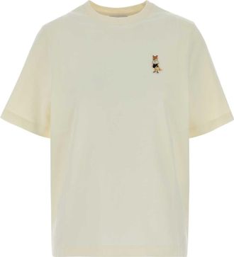 Maison Kitsun&eacute; Ivory Cotton T Shirt