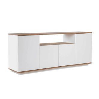 Calicosy Buffet de 4 puertas y 1 nicho central l180 cm - blanco y madera