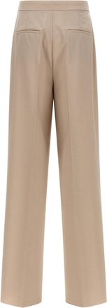 Max Mara Wool, Mohair & Silk Canvas Trousers - Beige