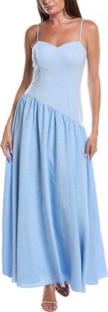 Rene Ruiz Sweetheart Colorblock Drop-Waist Maxi Dress